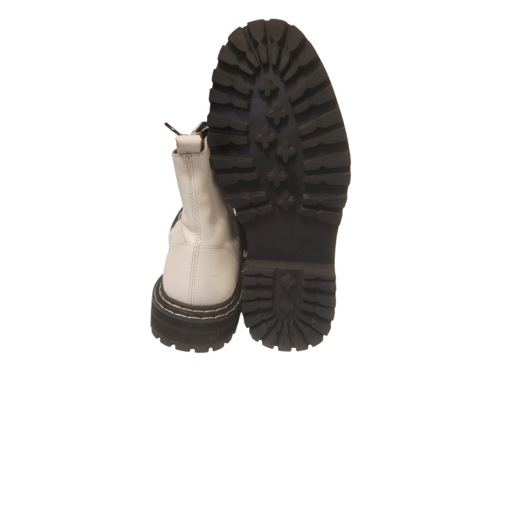 Cecelia‎ New York Hayden leather boots white with black & red details women sz 7 - Picture 8 of 10